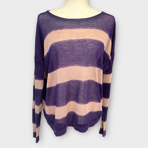 Loft - Sheer Striped Long Sleeve Top - Picture 9 of 12